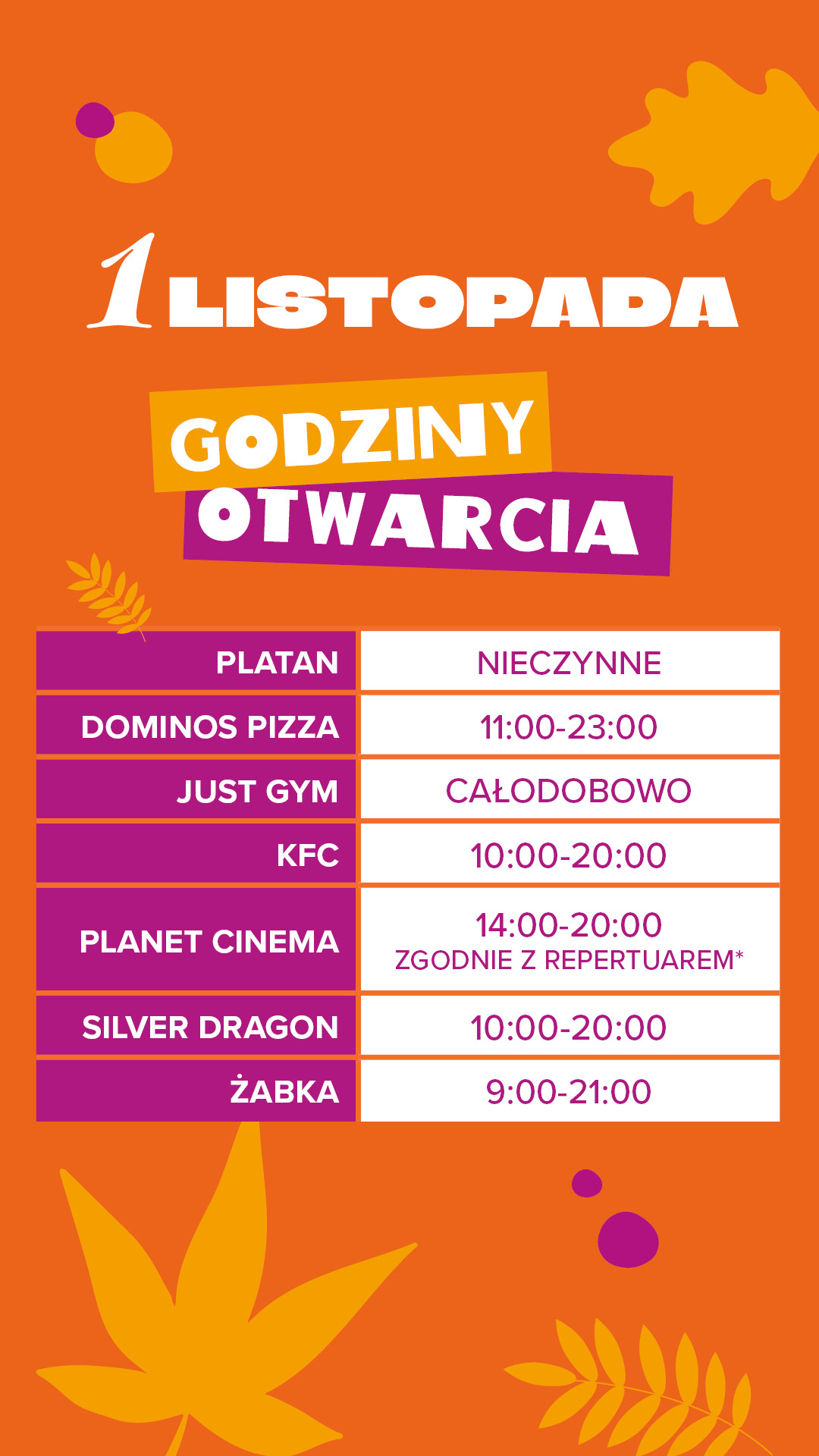 PLATAN - godziny otwarcia - 1 listopada- stories iposter.jpg